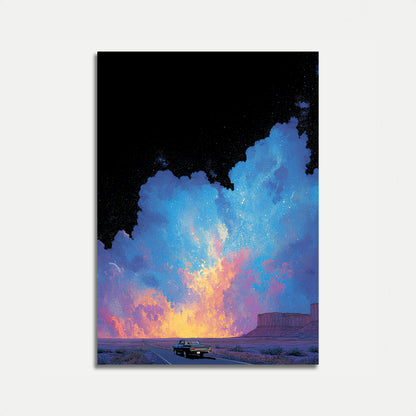 Desert Road Night Sky Poster