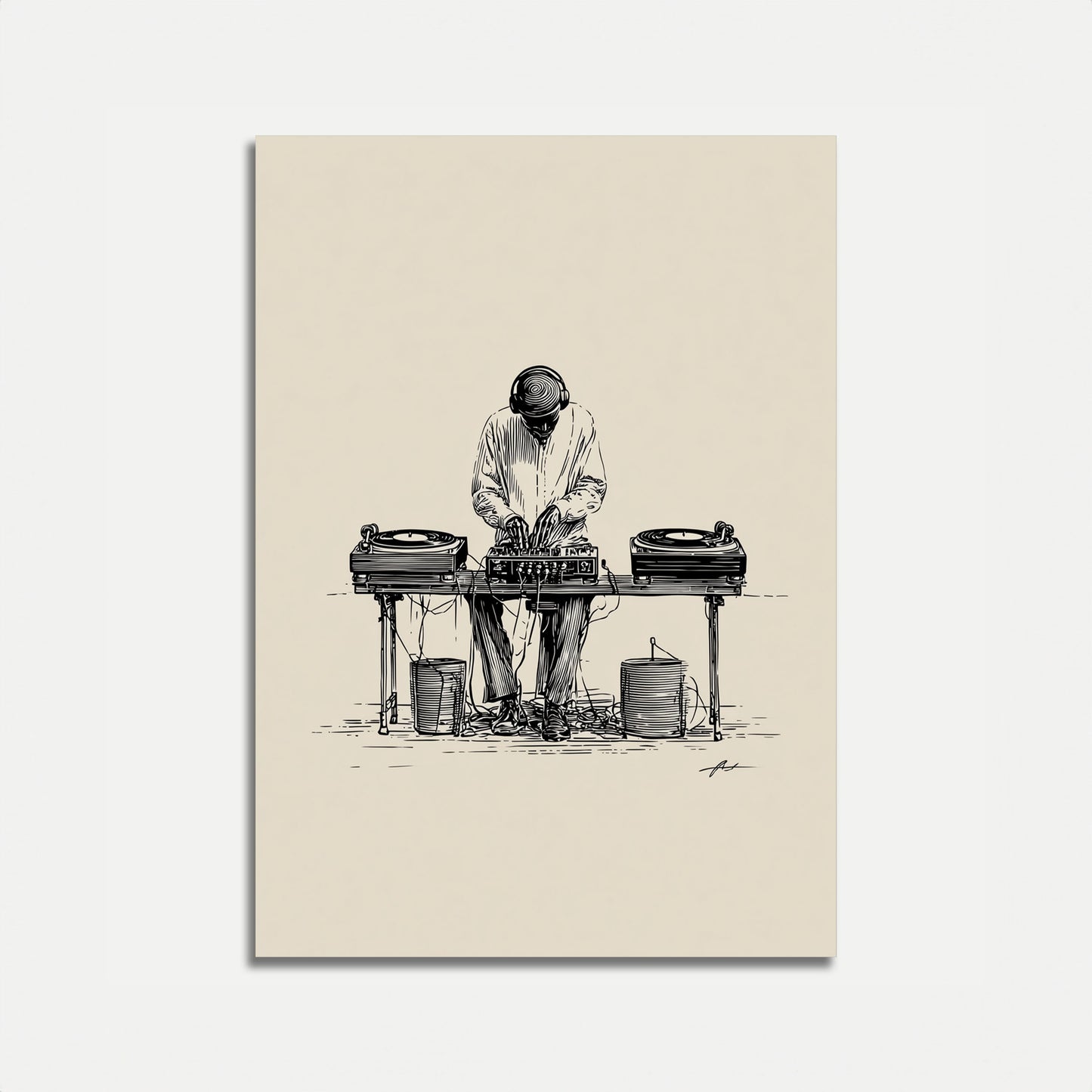 Vintage DJ Turntables Poster