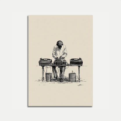 Vintage DJ Turntables Poster