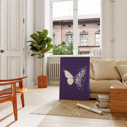 Póster artístico de la desintegración de la mariposa