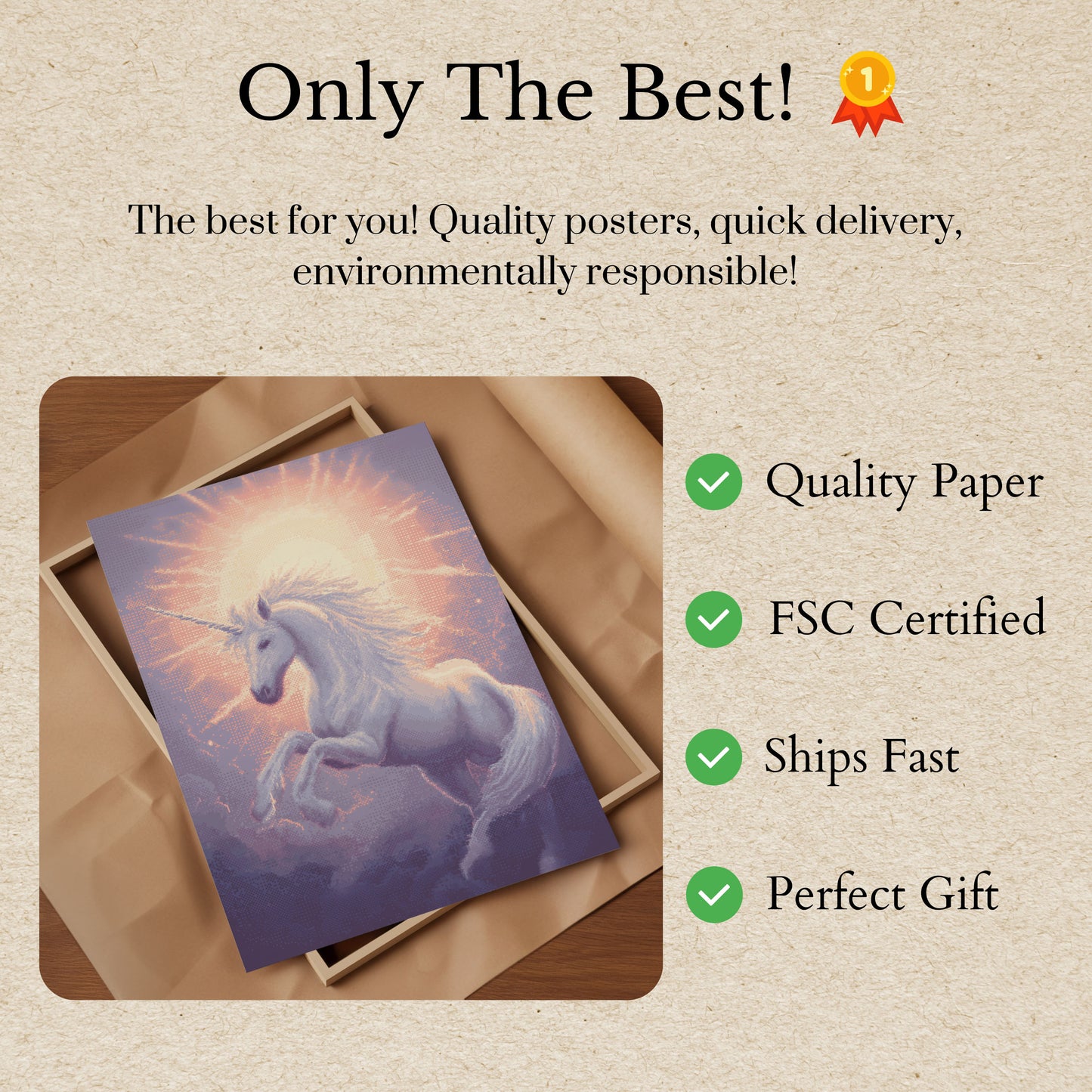 Zářící Nebeský Jednorožec Plakát