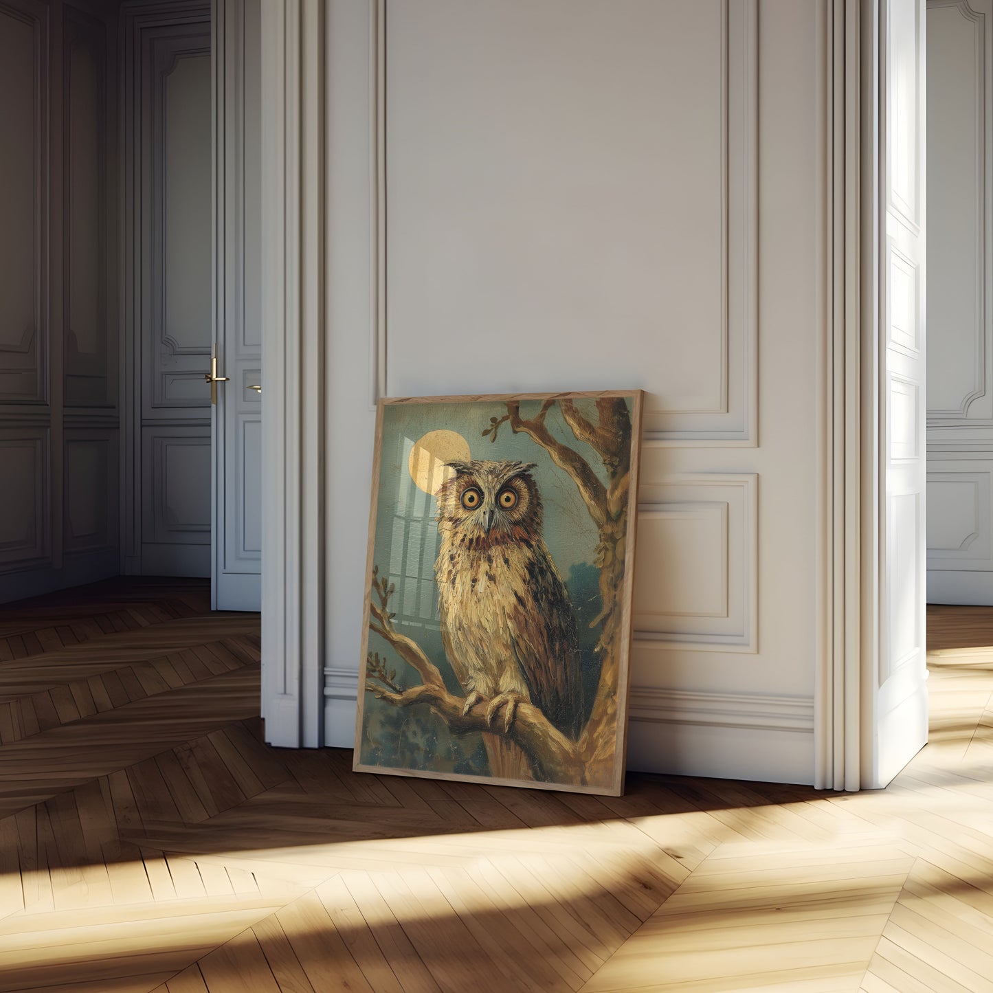 Nocturnal Owl Moonlight Poster