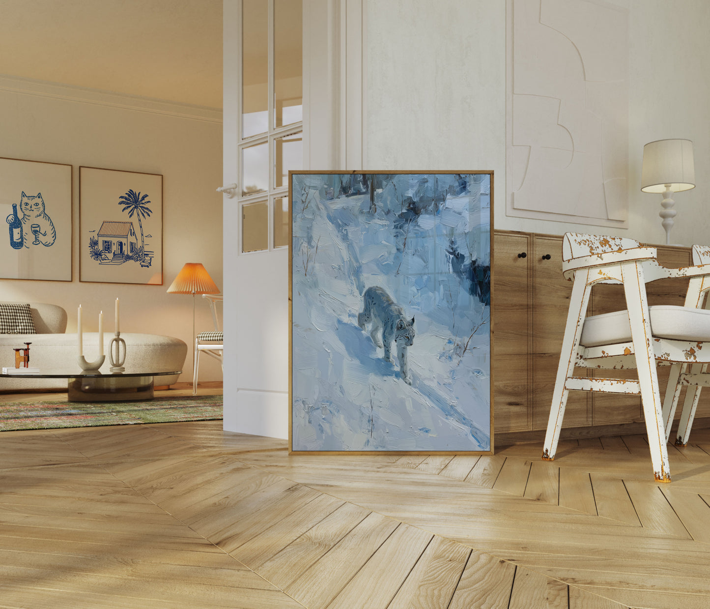 Póster de Lince en la Nieve Invernal