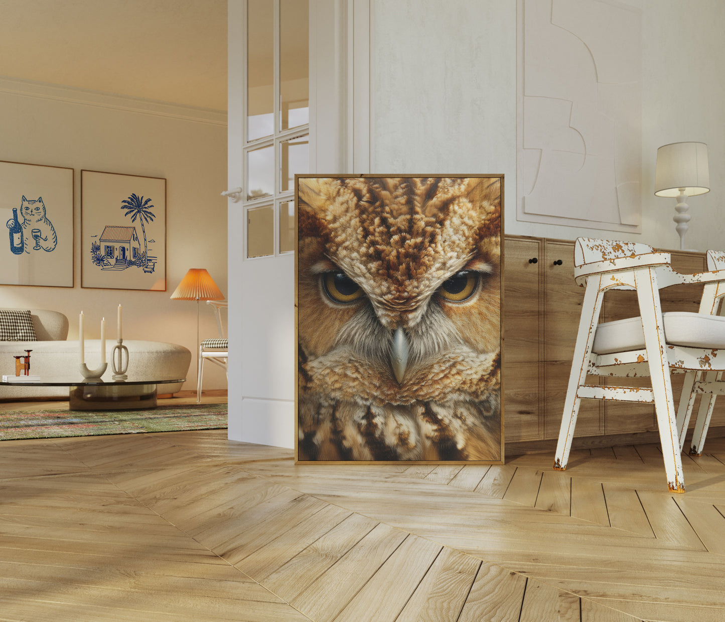 Intense Owl Gaze Poster