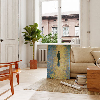 Figure Solitaire Reflet Doré Affiche