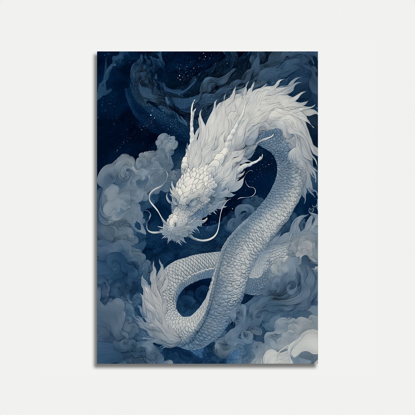 Celestial White Dragon Poster
