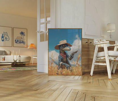 Dino Cowboy Wild West Poster