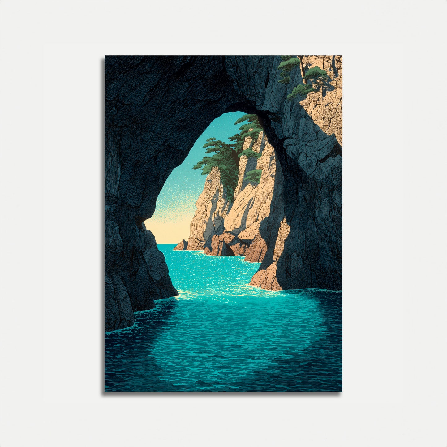 Kustkust Grot Oceaan Landschap Poster