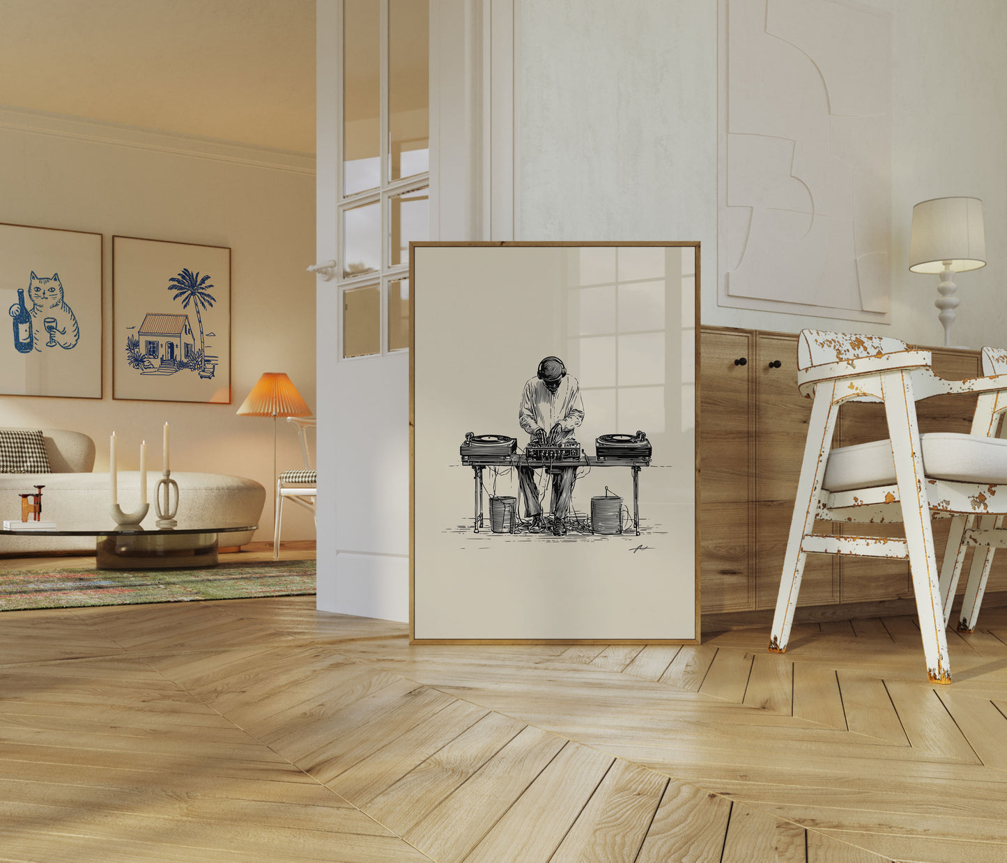 Vintage DJ Turntables Poster