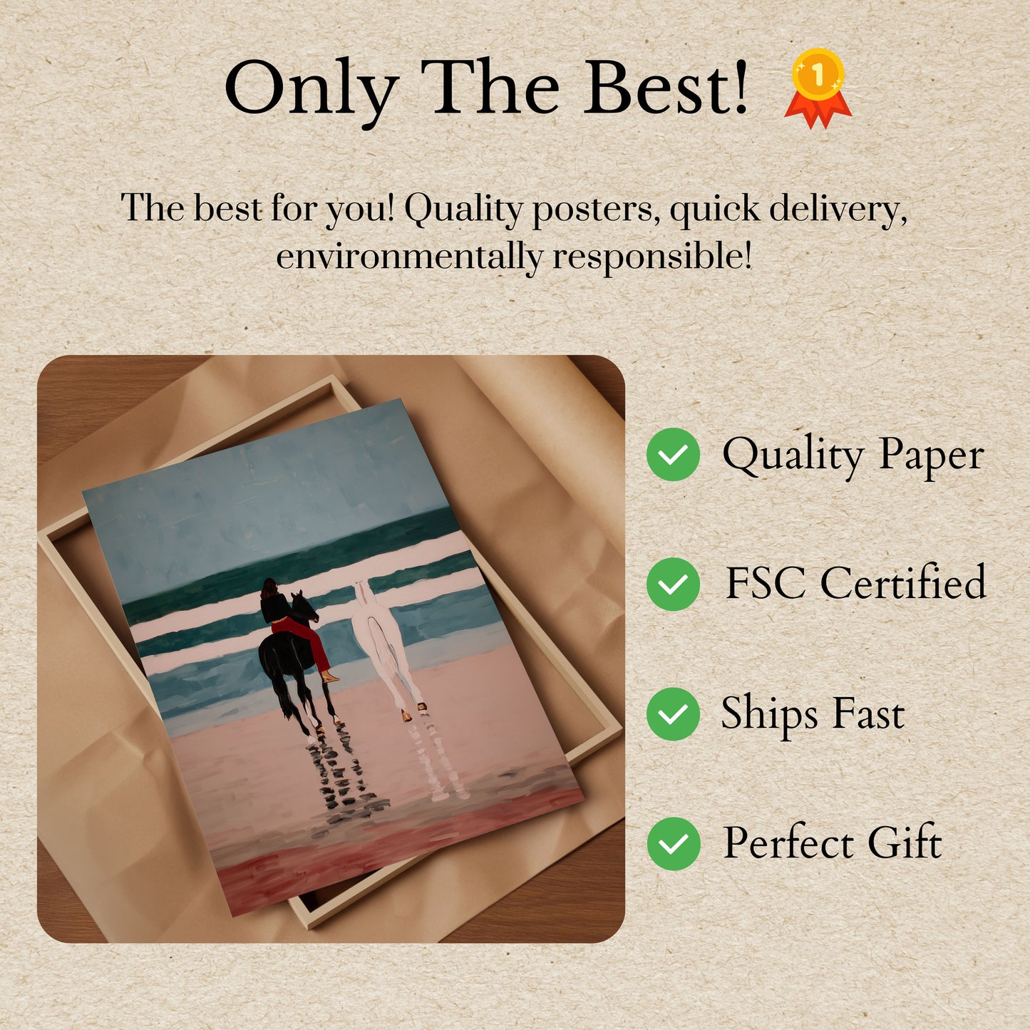 Seaside Horse Ride Poster