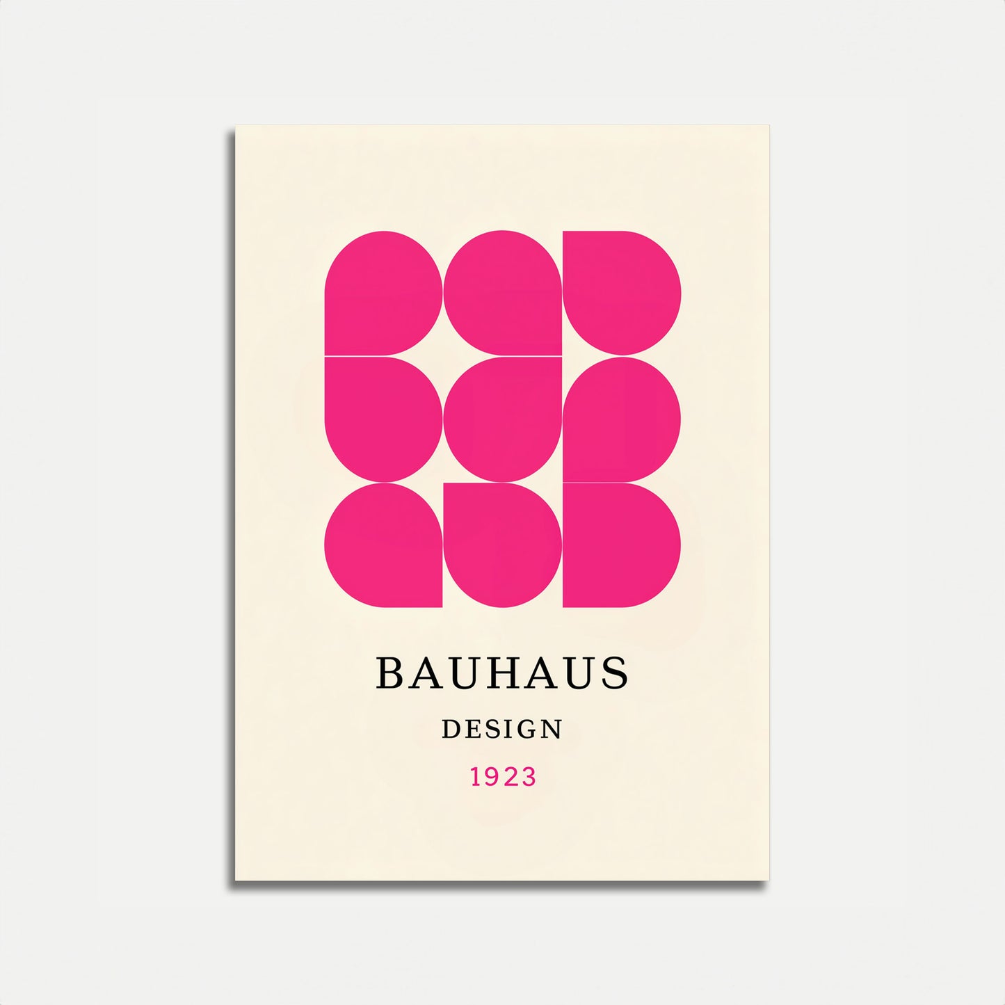 Geometric Pink Bauhaus Design Poster