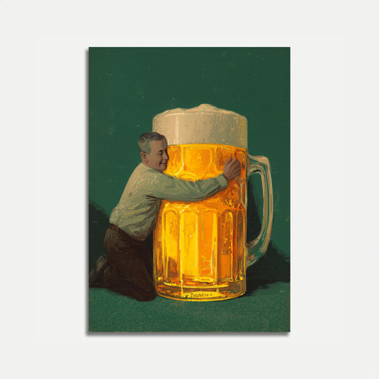 Giant Beer Mug Embrace Poster