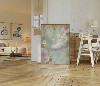 Poster Floreale Cigno Elegante