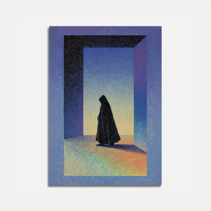 Cartel de la Puerta del Desierto con Figura Solitaria