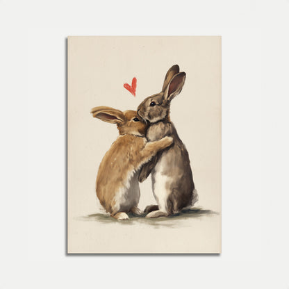 Kaninchen-Liebe Umarmung Poster