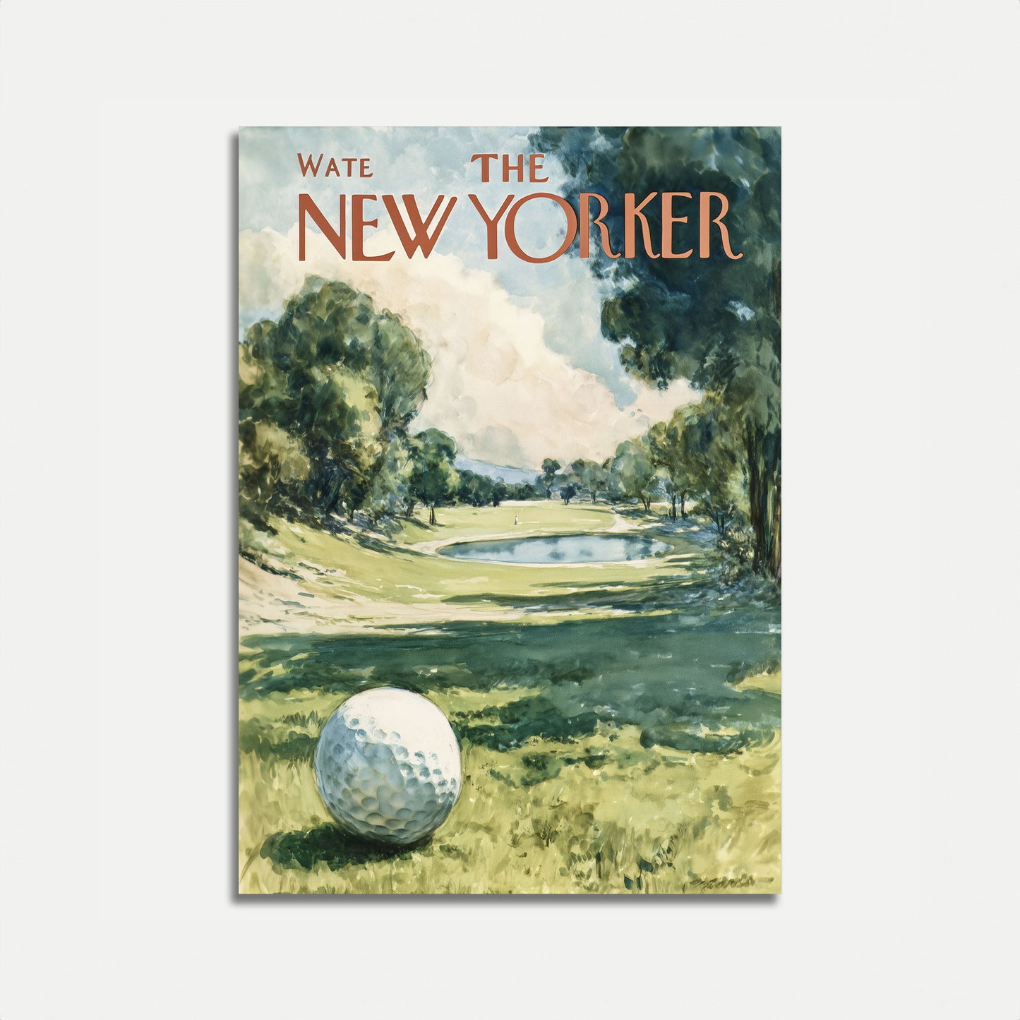 Tranquil Golf Course New Yorker Poster