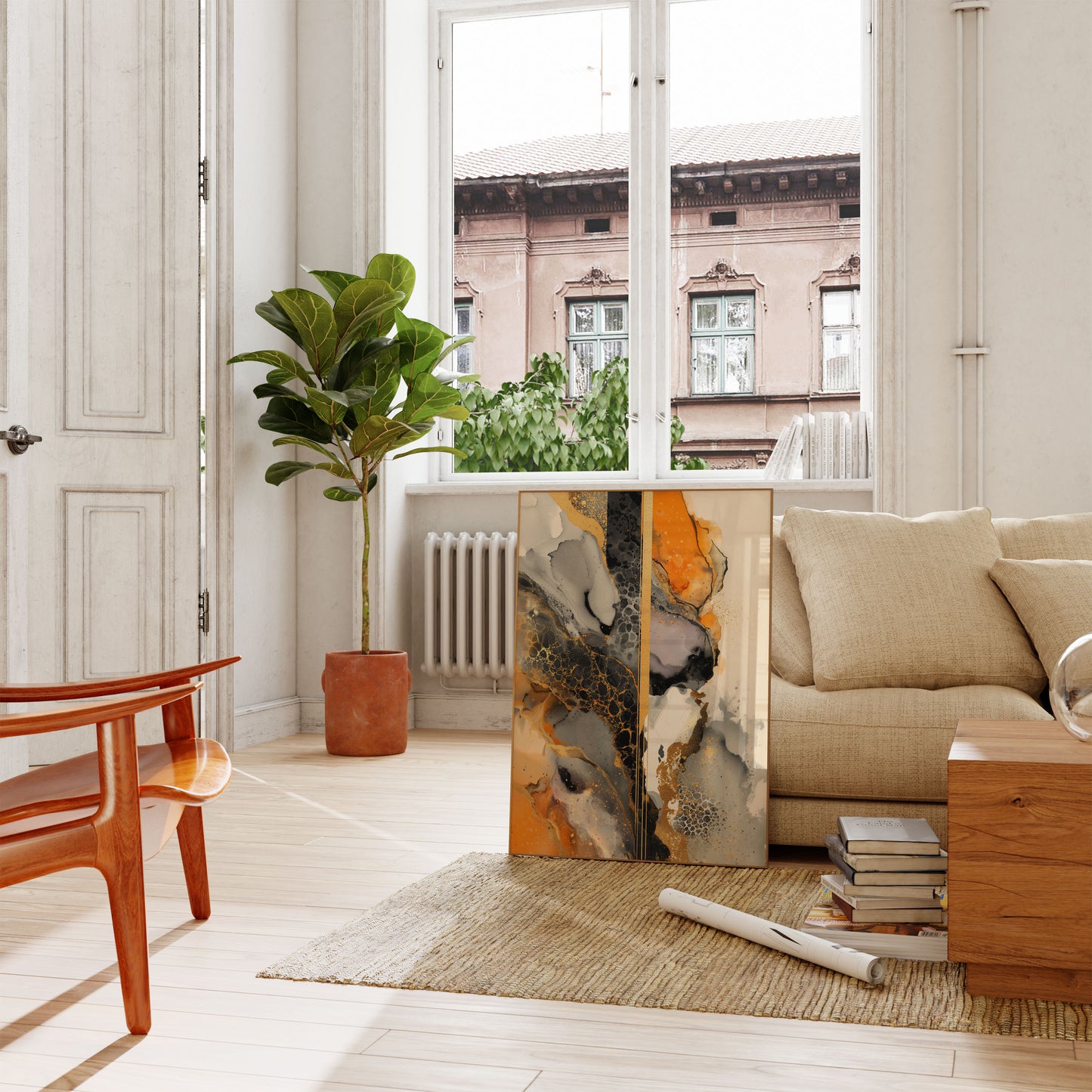 Abstract Liquid Gold Marble Poster