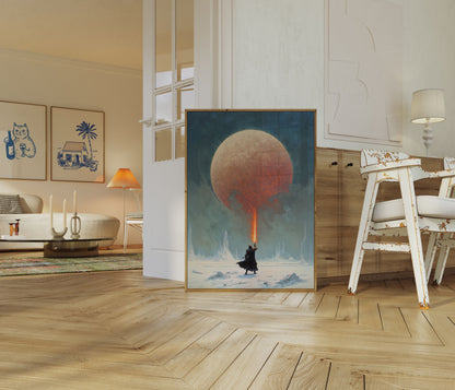 Warrior Igniting the Crimson Moon Poster