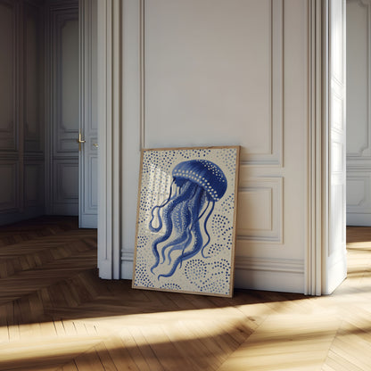 Poster ad Acquarello di Medusa Blu