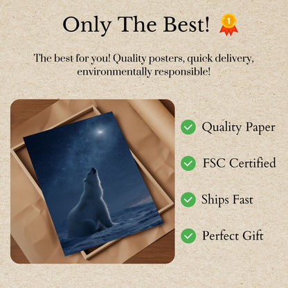 Arctic Moonlight Polar Bear Poster