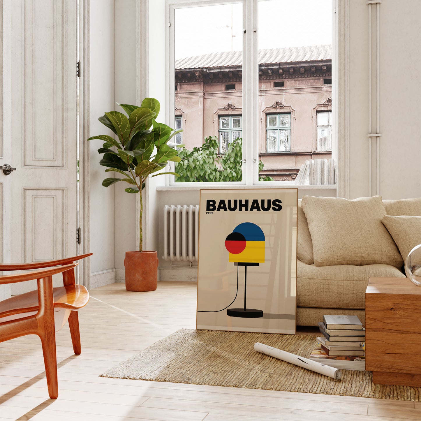 Bauhaus Geometric Table Lamp Poster
