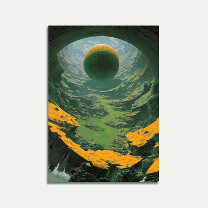 Floating Sphere Surreal Landscape Poster