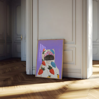 Fruity Feline Fashion Poster