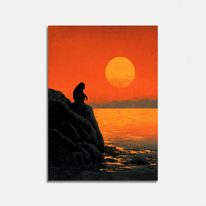 Póster del Atardecer del Mono Contemplativo