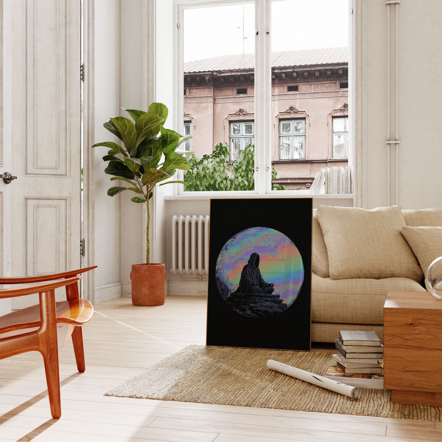 Meditation Under the Moon Poster