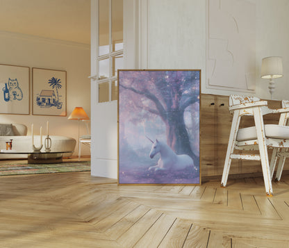 Poster Foresta Incantata dell'Unicorno Magico