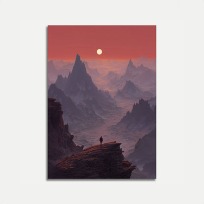 Solitary Wanderer Mountain Valley Poster