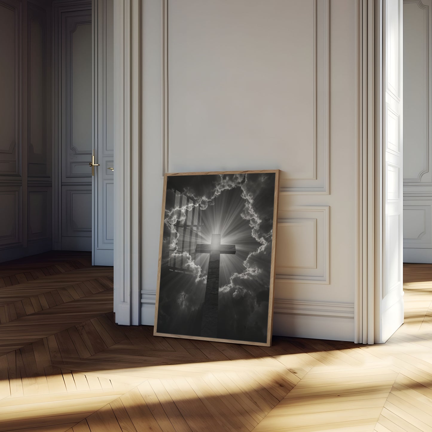 Divine Light Cross Poster