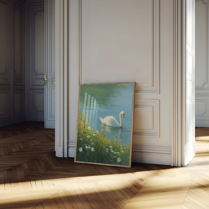 Elegant Swan Lake Poster