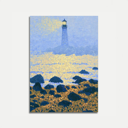 Póster Faro al Anochecer