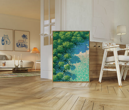 Serene Tree Reflection Water Poster