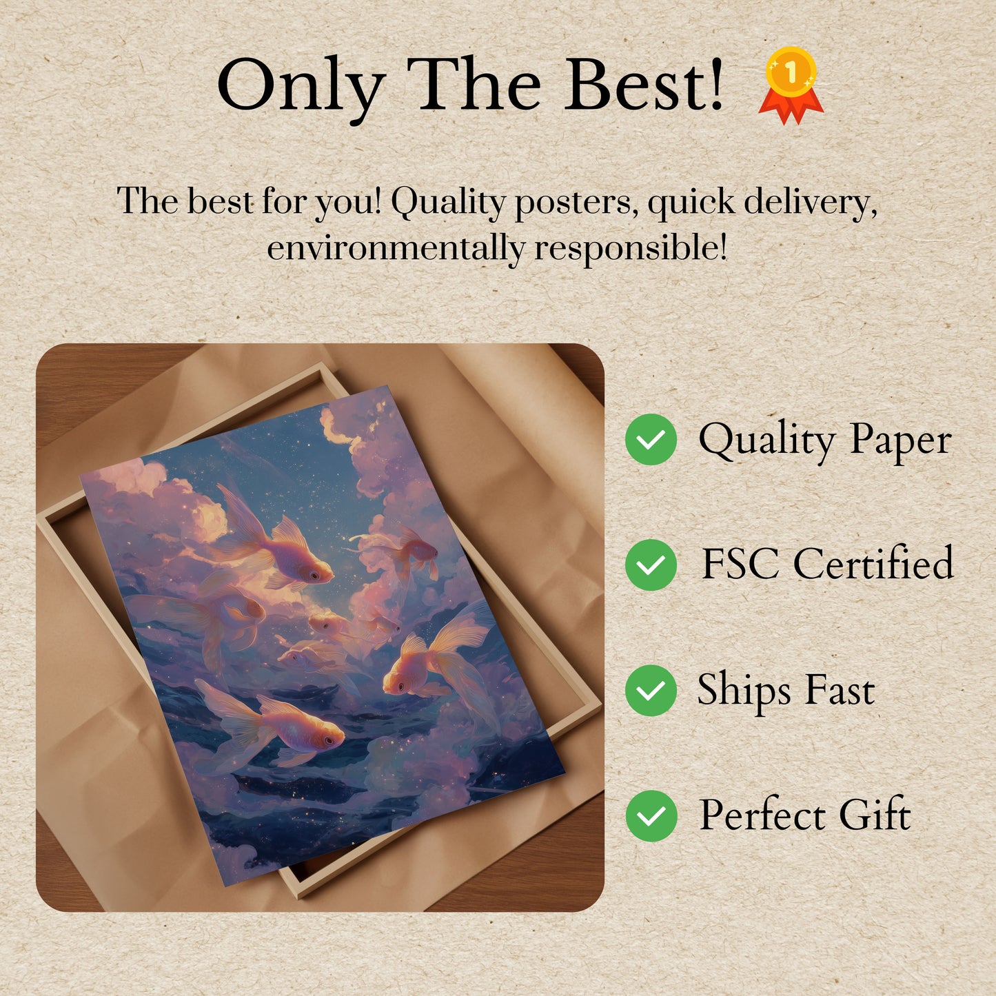 Celestial Goldfish Dream Poster