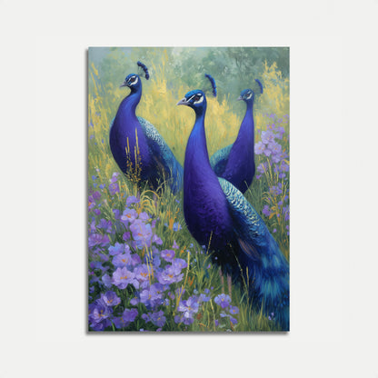 Elegante påfugle i blomst plakat