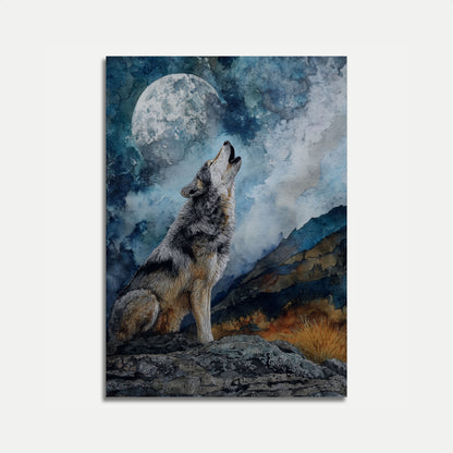 Moonlit Wolf Wilderness Poster