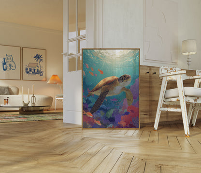 Underwater Sea Turtle Sanctuary Poster