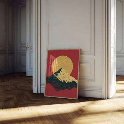 Mountain Peak Golden Sunrise Poster