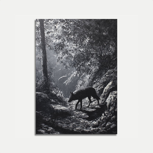 Misty Forest Wolf Poster