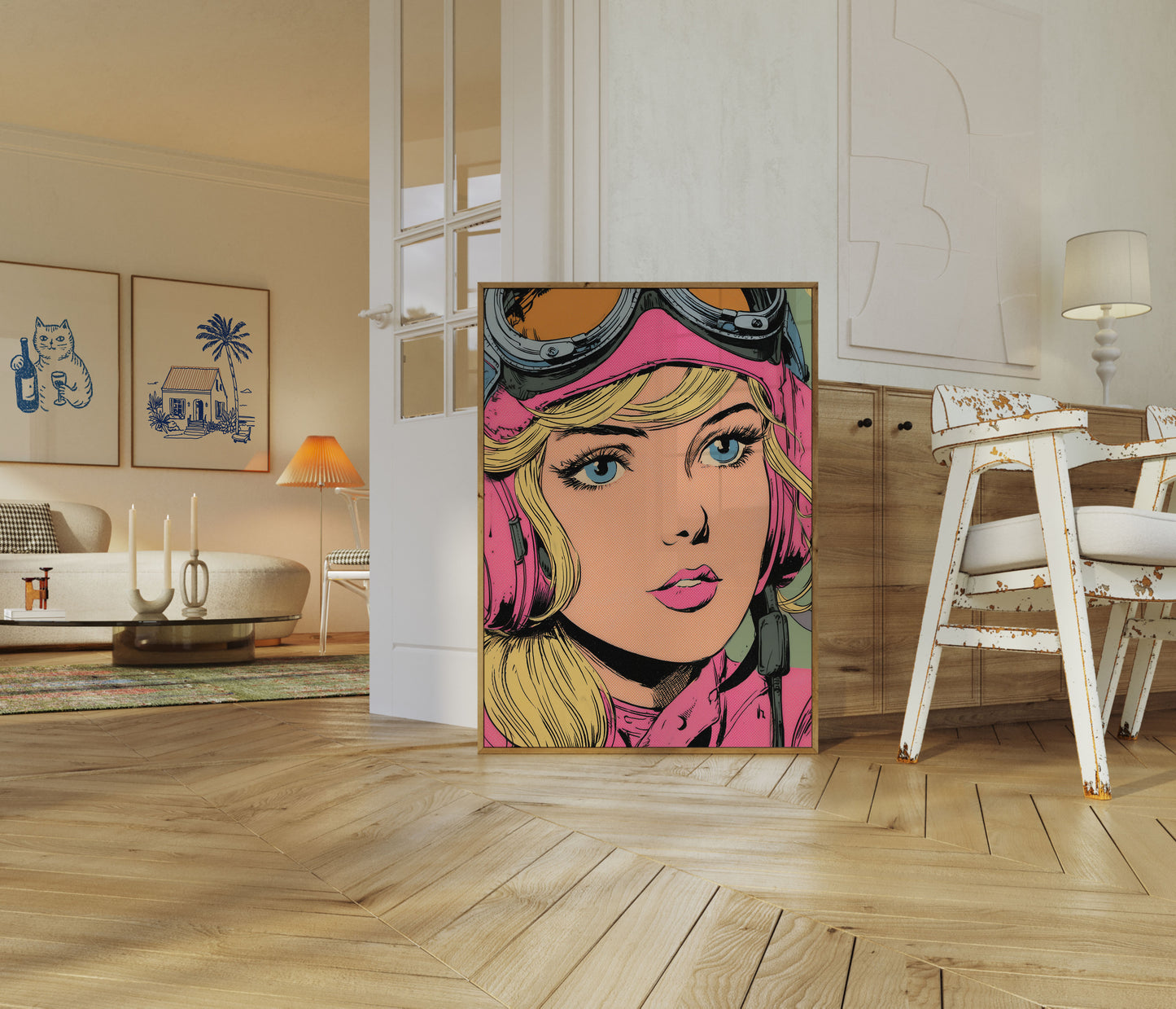 Retro Pilot Girl Poster