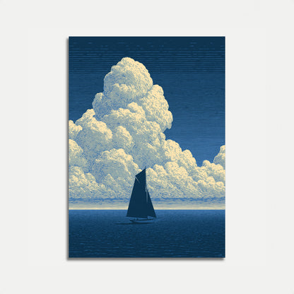 Poster Barca sotto nuvole imponenti