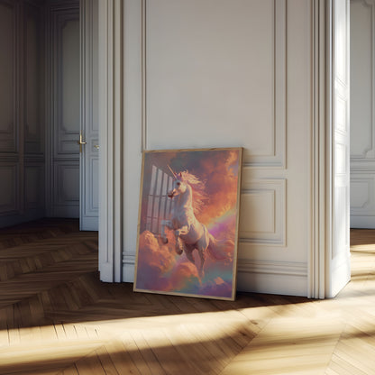 Poster dell'Unicorno Celeste Arcobaleno