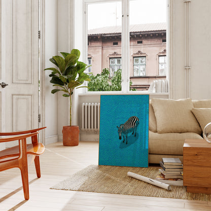 Plakat "Zebra w niebieskich falach"