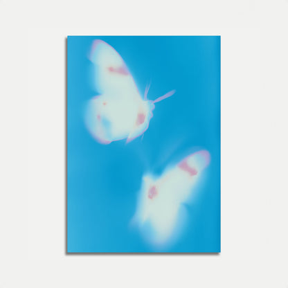 Póster de mariposa azul etérea