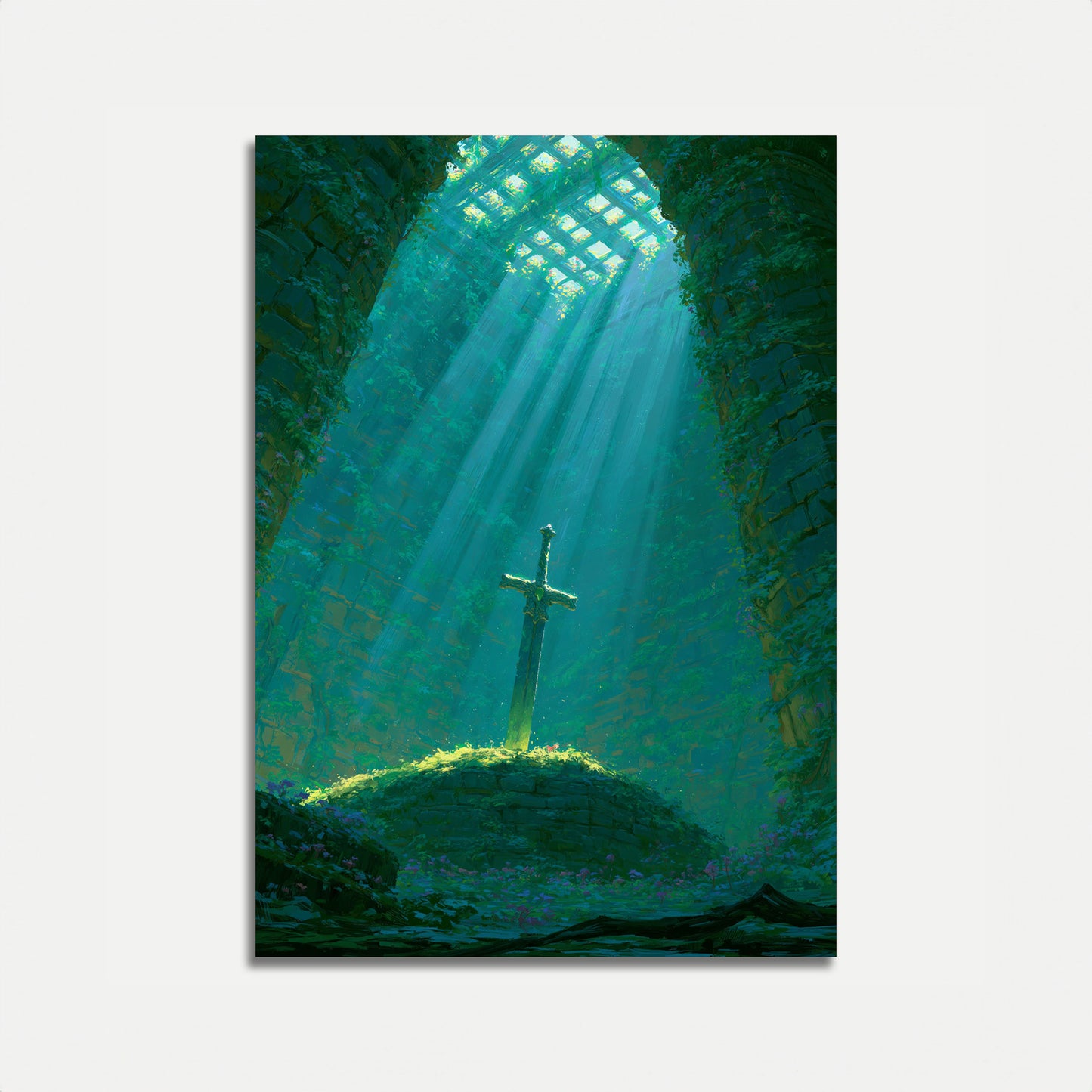 Croce subacquea nel poster della cattedrale