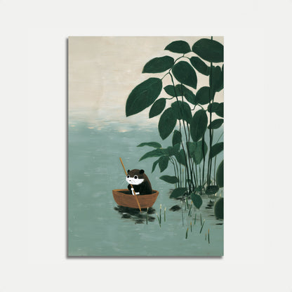Otter in Boat Nature Poster