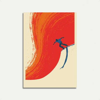 Surfer Riding Ocean Wave Poster