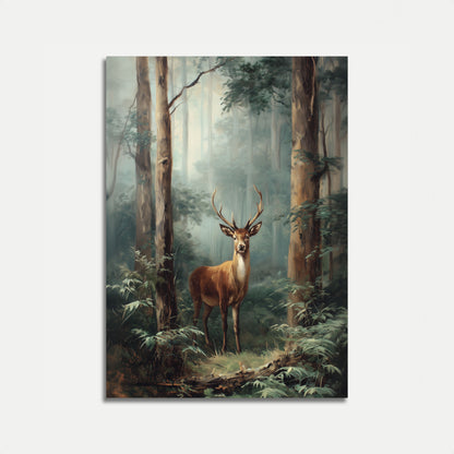 Misty Forest Stag Poster